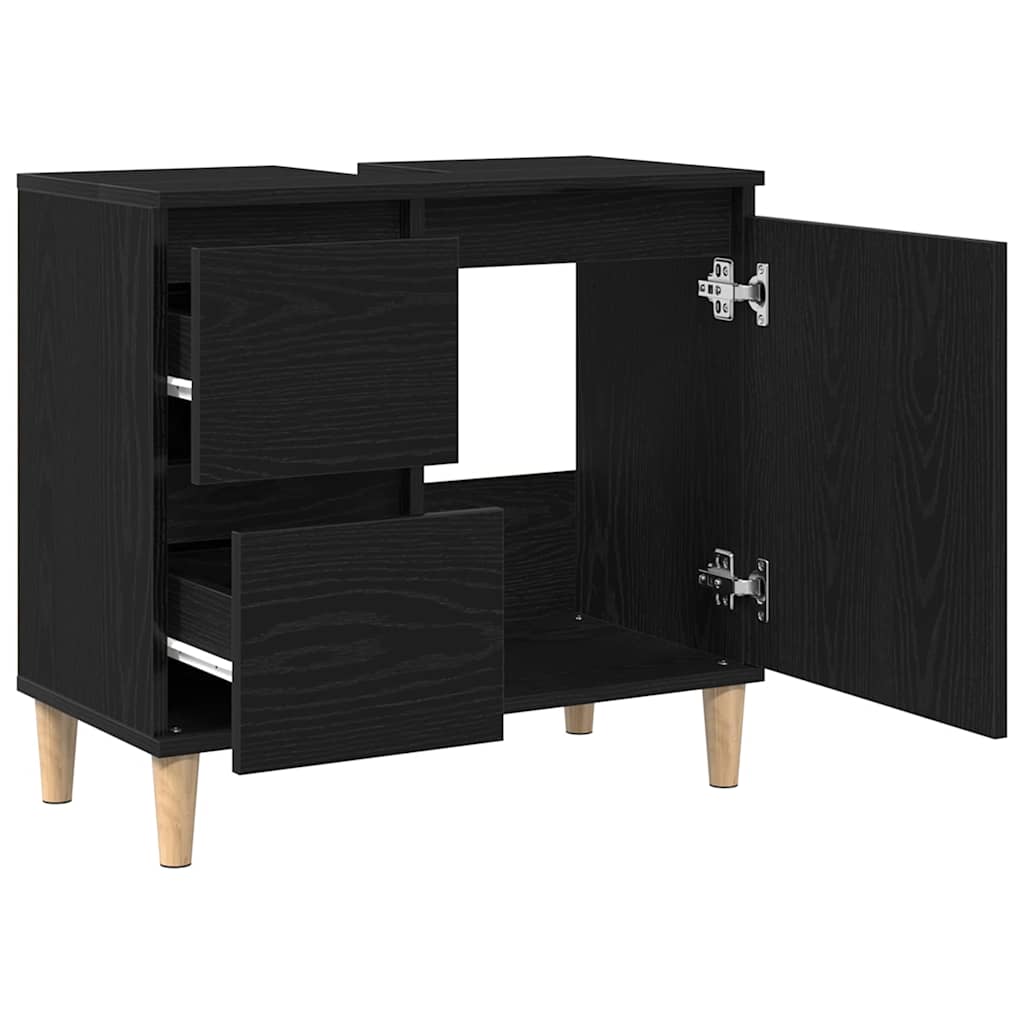Mobile da Bagno Rovere Nero 65 x 33 x 60 cm Legno multistrato