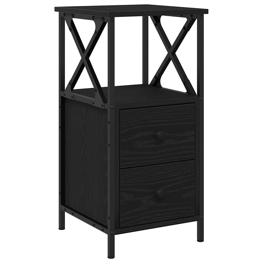Armadio da Notte 2 pcs Rovere Nero 34 x 35,5 x 70 cm