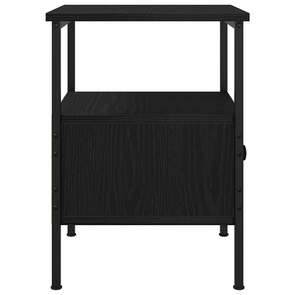 Armadio da Notte con cassetto 2 pcs Rovere Nero 34 x 36 x 50 cm