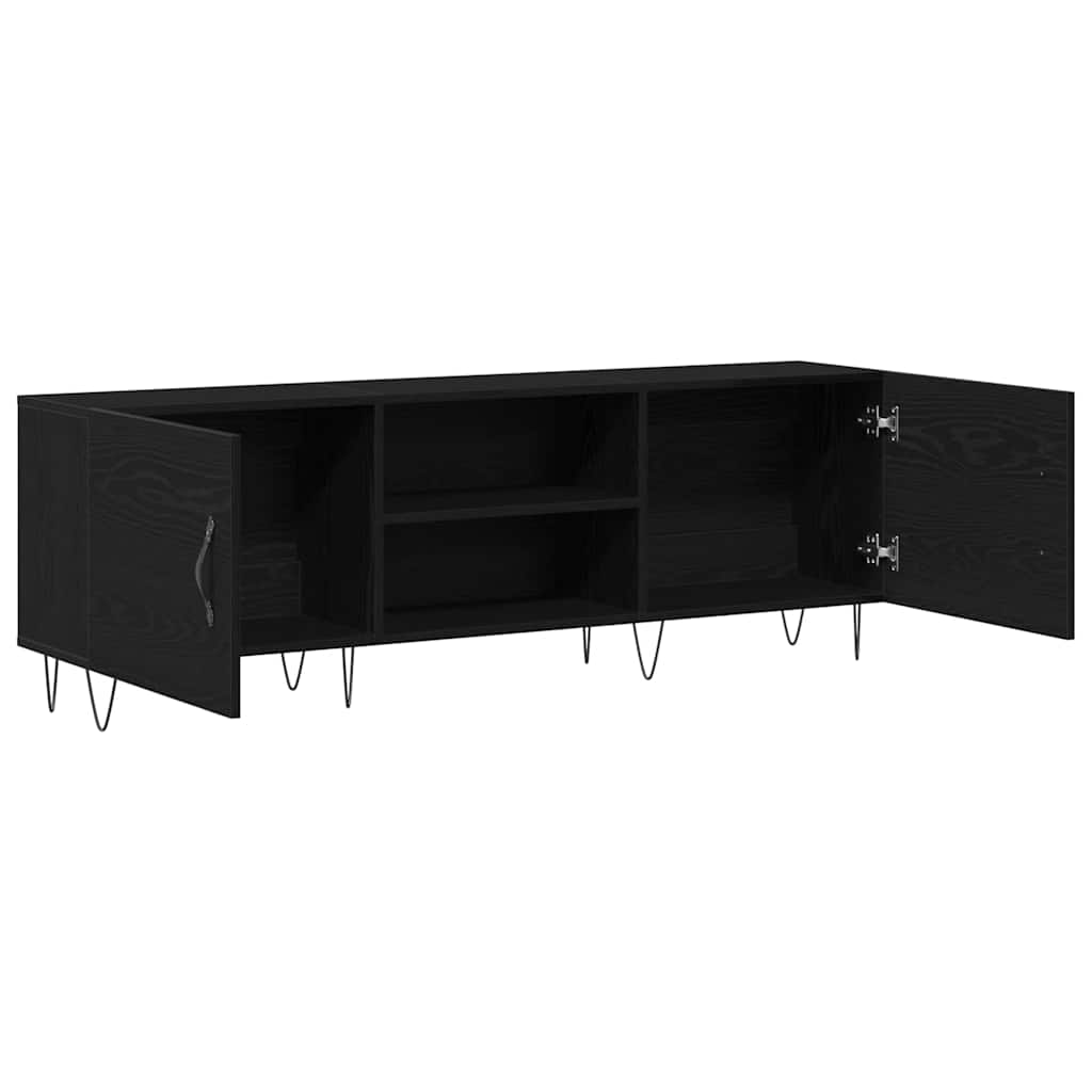 Set mobile TV Rovere Nero 150 x 30 x 50 cm Legno multistrato