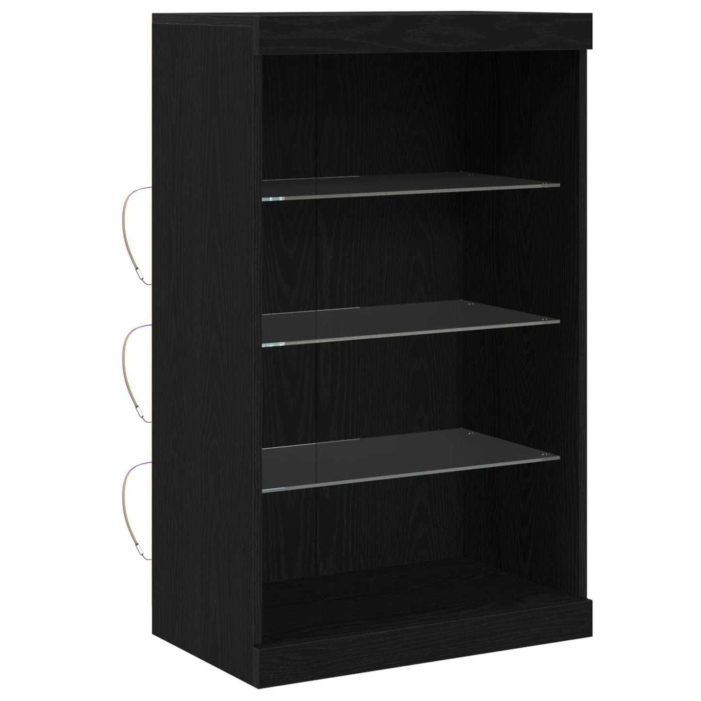Madia LED Rovere Nero 60,5 x 37 x 100 cm Legno multistrato