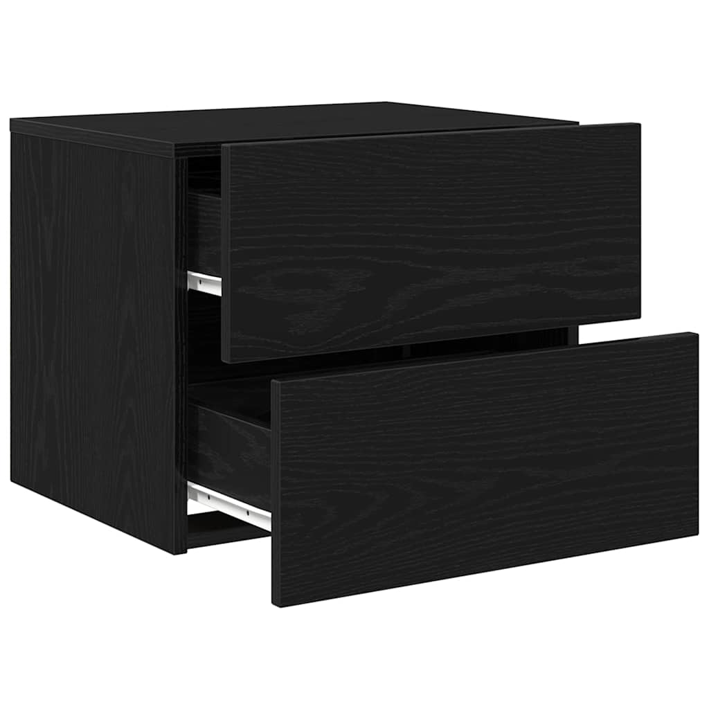 Armadio da Notte Rovere Nero 50 x 39 x 41 cm Legno multistrato