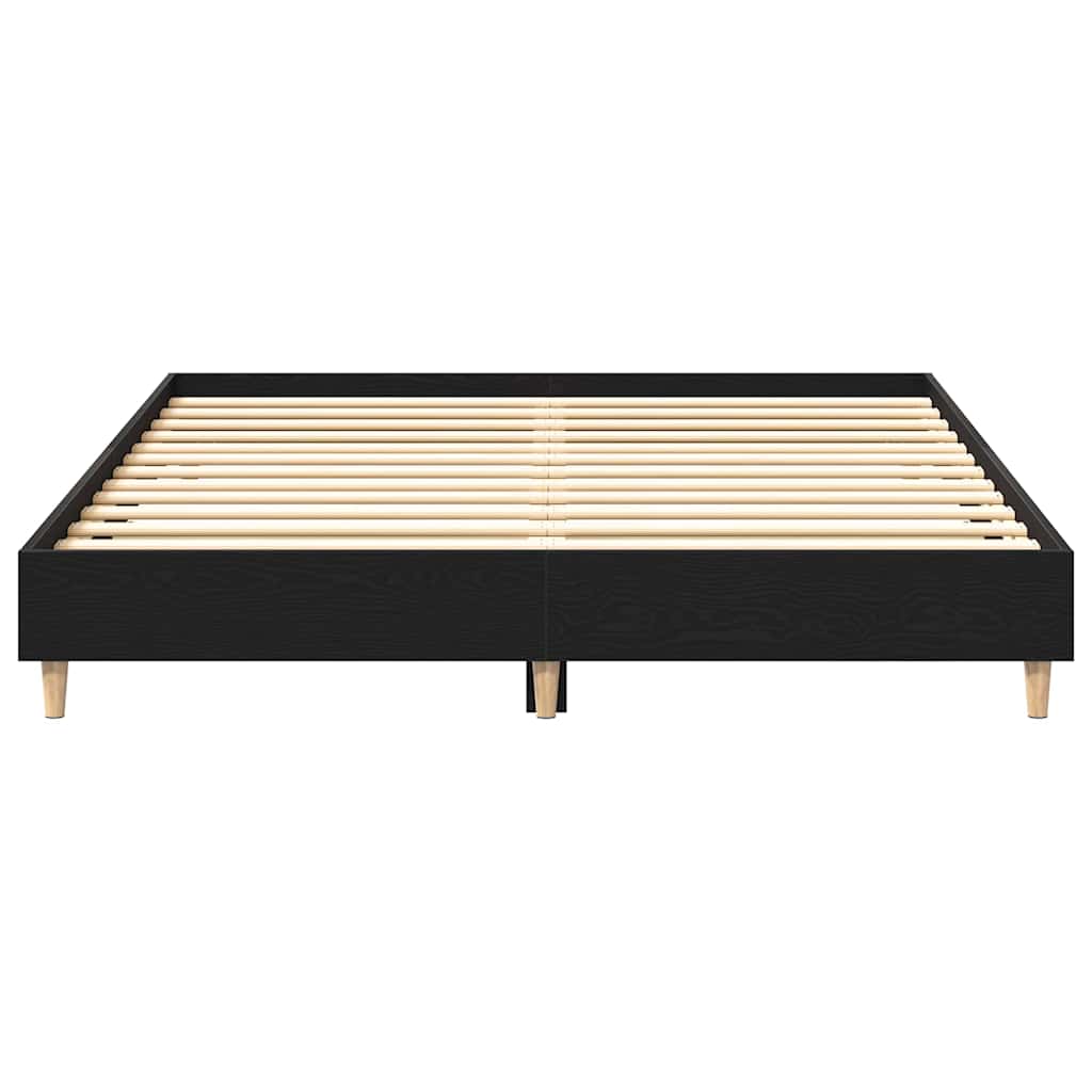 Struttura del letto Rovere Nero 203 x 143 x 25 cm