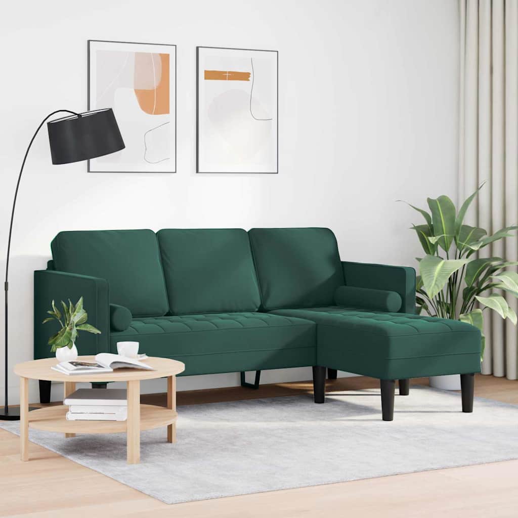 Set di divani con cuscino Verde Scuro Poliestere