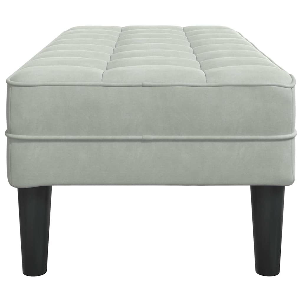 panchina con cuscino Grigio chiaro 113 x 57 x 39 cm Velluto