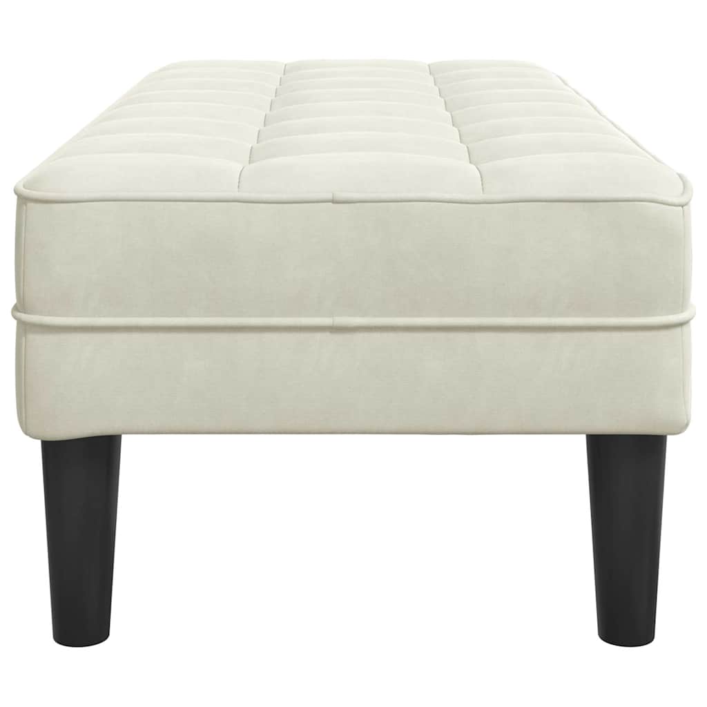panchina con cuscino Crema 113 x 57 x 39 cm Velluto
