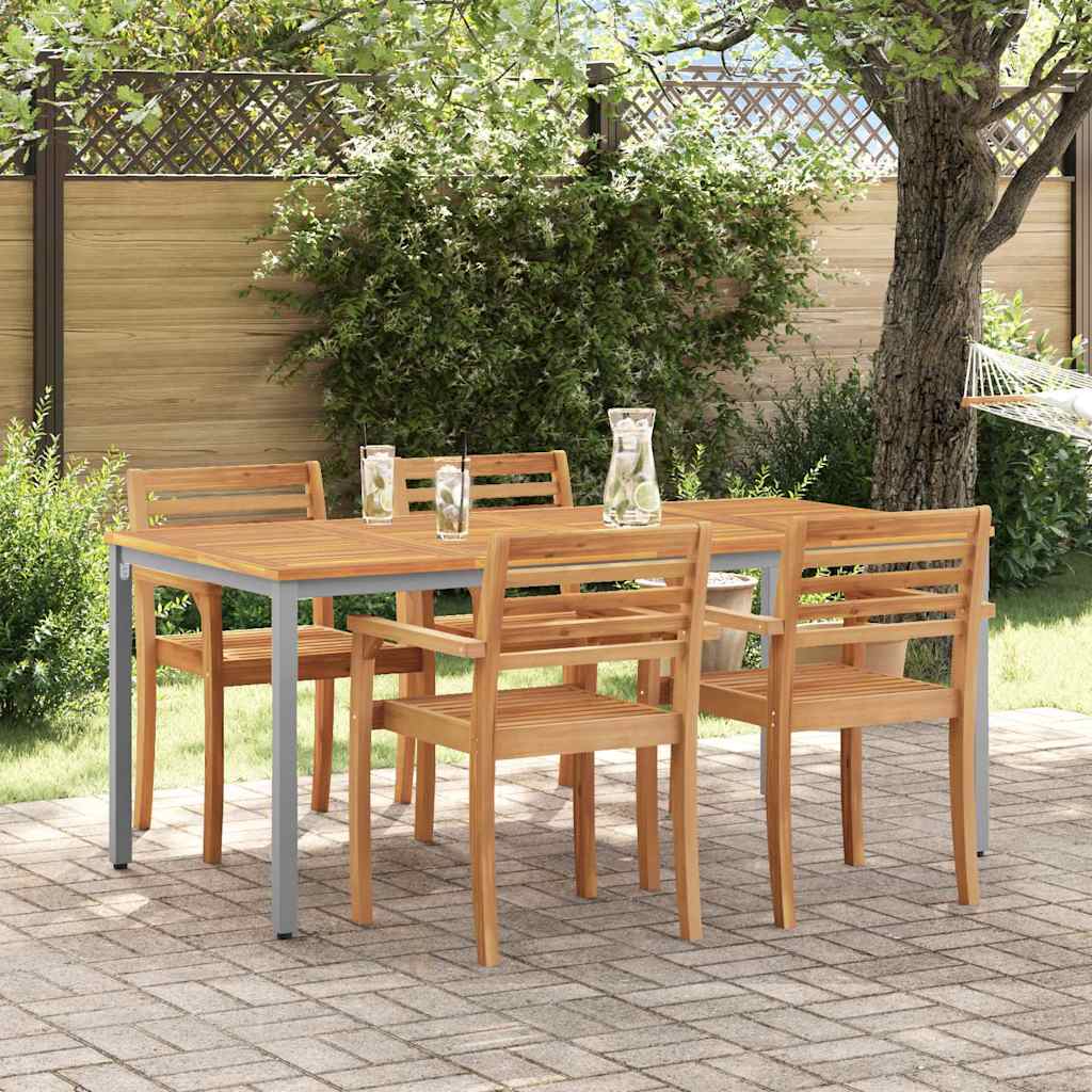 Tavolo da Esterno Naturale e Grigio 180 x 90 x 75 cm