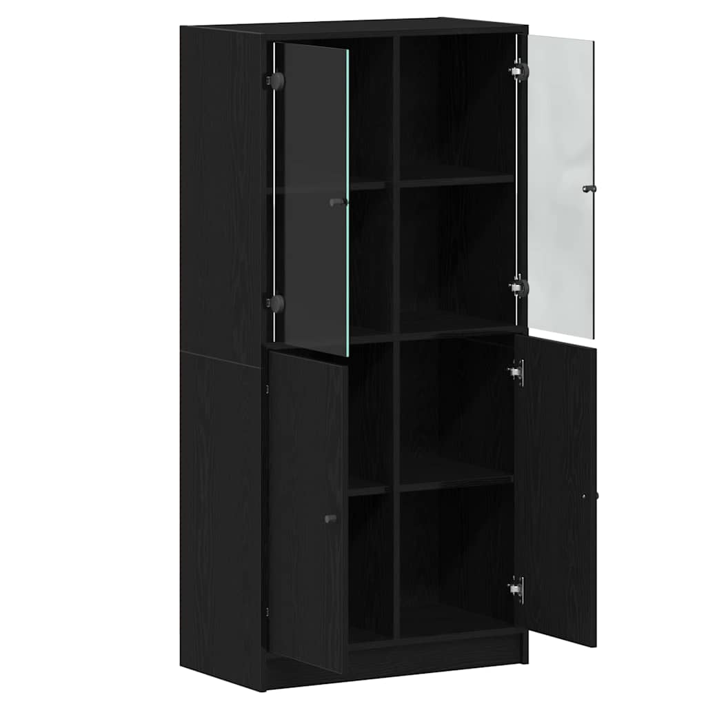 Credenza Rovere Nero 68 x 37 x 142 cm