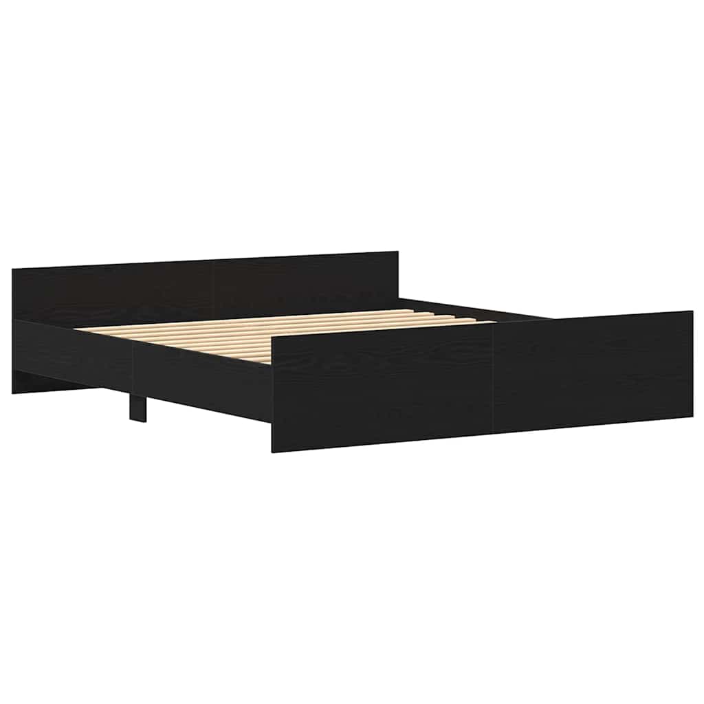 Struttura letto senza materasso in rovere nero 180x200 cm in legno composito