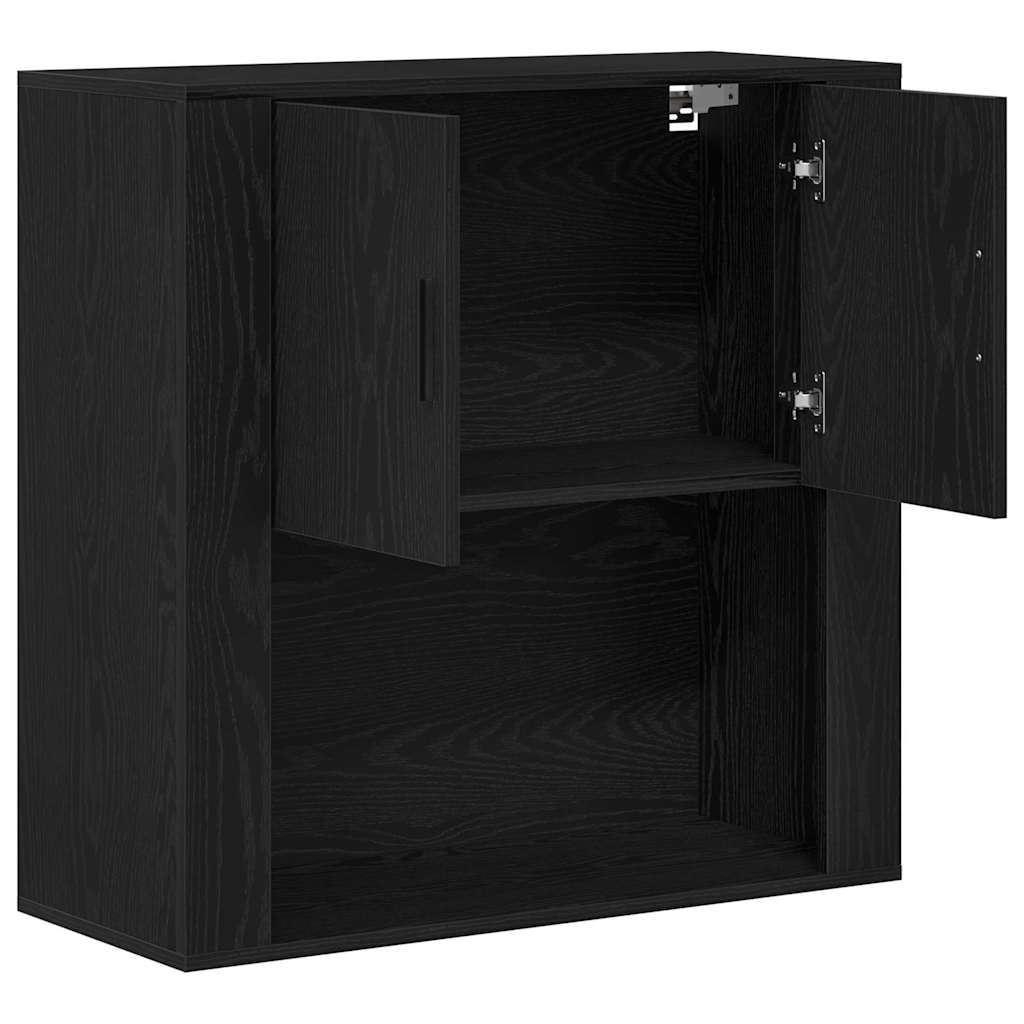 Armadietto a muro Rovere Nero 80 x 33 x 80 cm Legno multistrato
