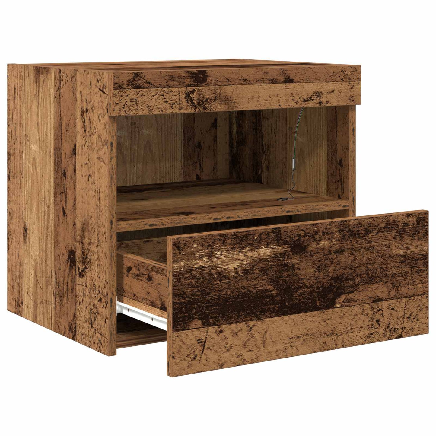 Armadio da Notte con cassetto Legno vecchio 50 x 40 x 45 cm