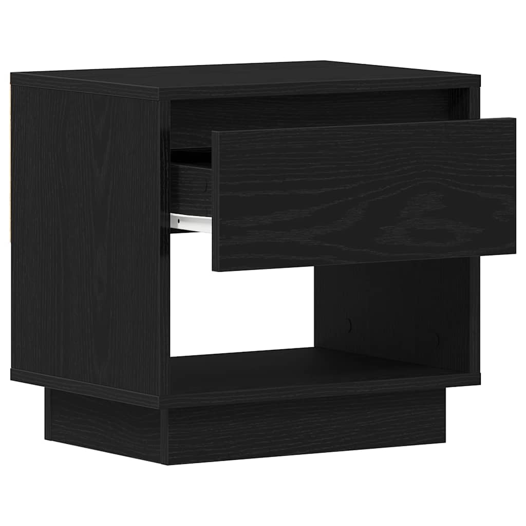 Comodino 2 pcs Rovere Nero 45 x 34 x 44 cm Legno multistrato