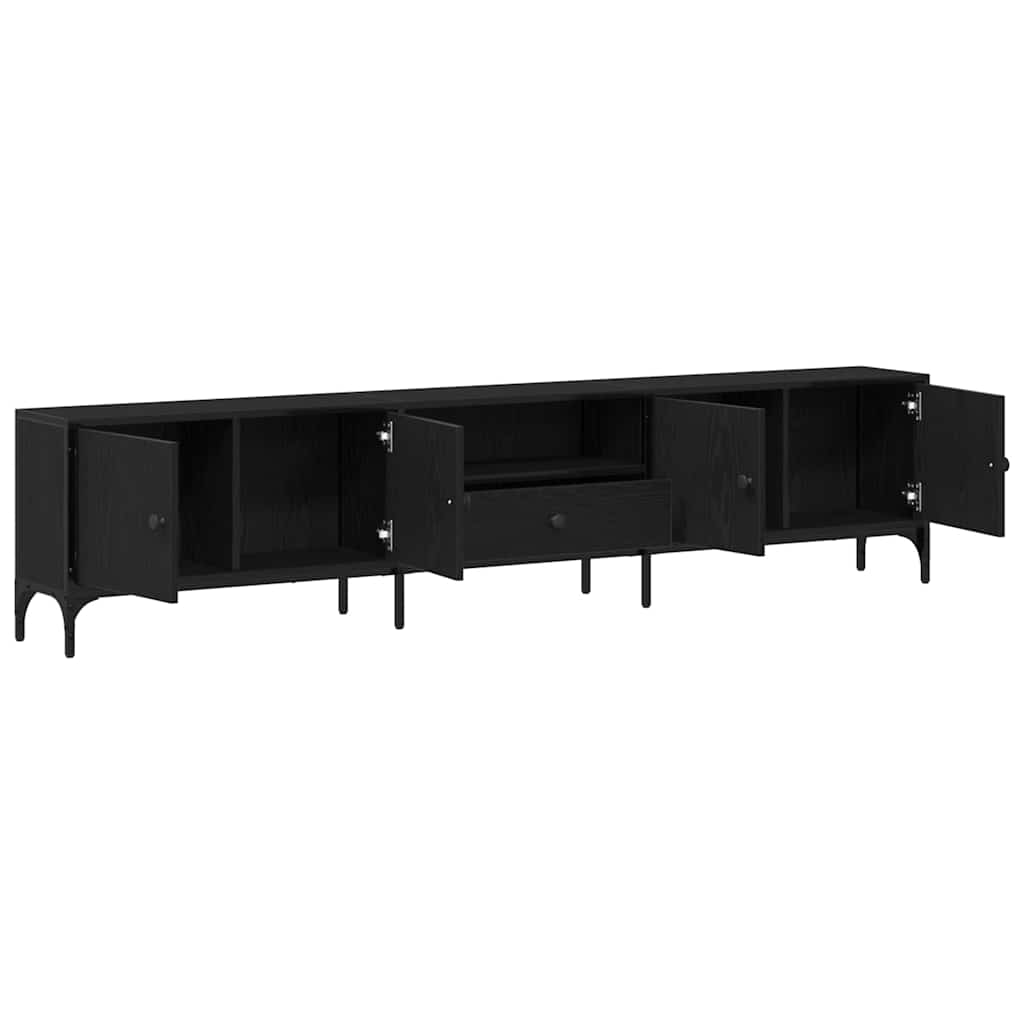 Mobile TV Rovere nero 200 x 25 x 44 cm Legno multistrato