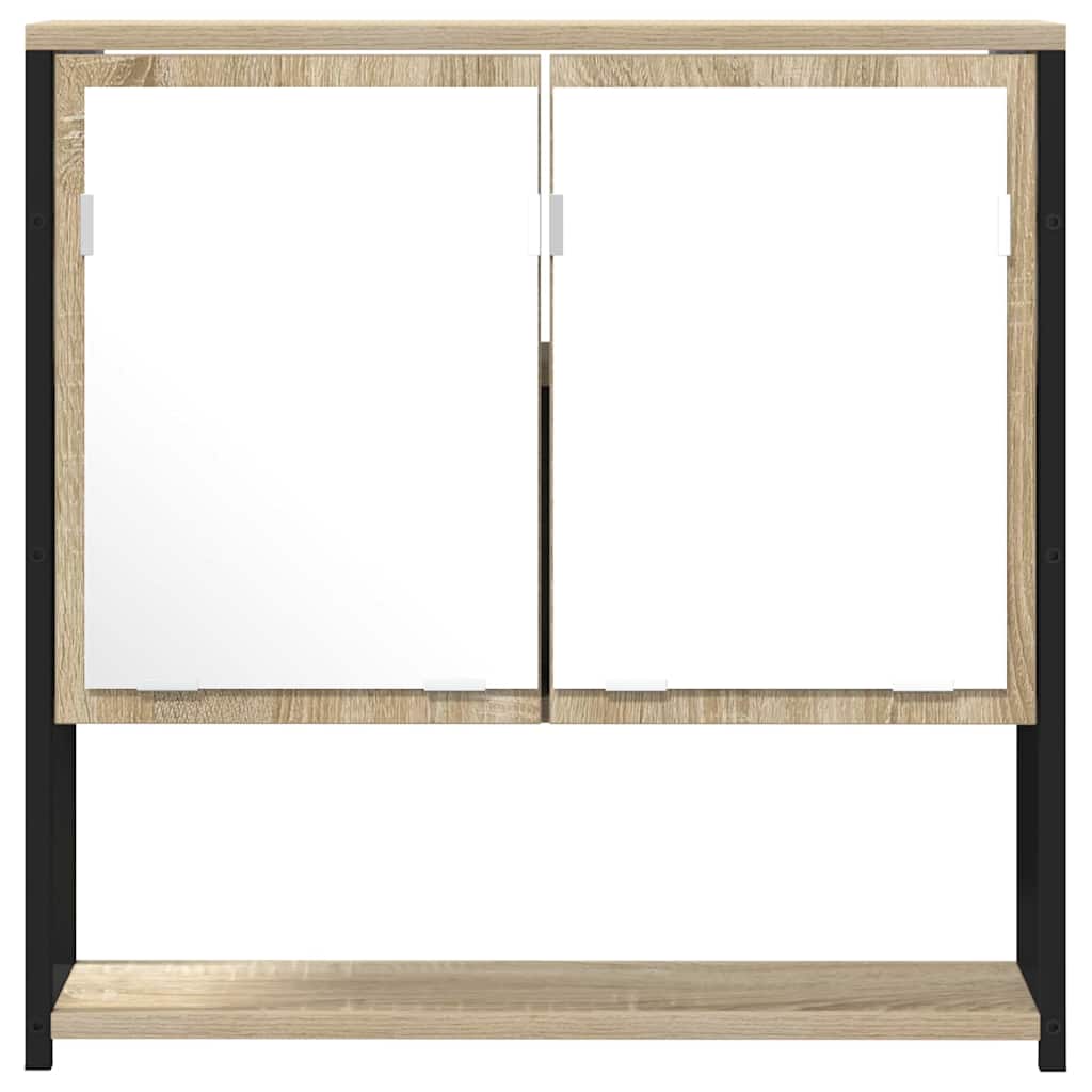Specchio da bagno con lo scaffale Beige 60 x 16 x 60 cm