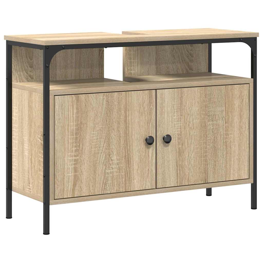 Armadio per Lavabo da Bagno con porta Marrone 80 x 30 x 60 cm
