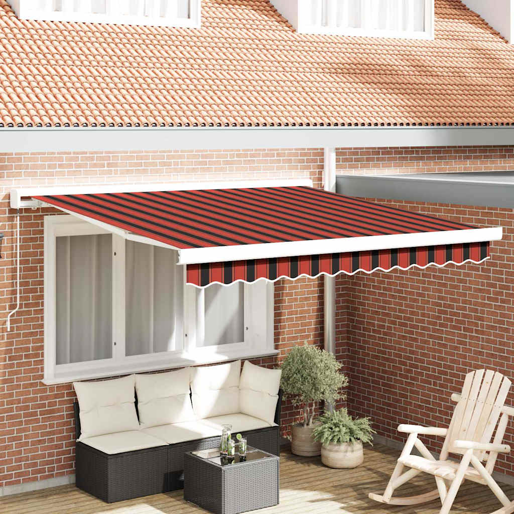 Tenda Retrattile Rosso e Nero 300 x 250 cm Tessuto e Metallo