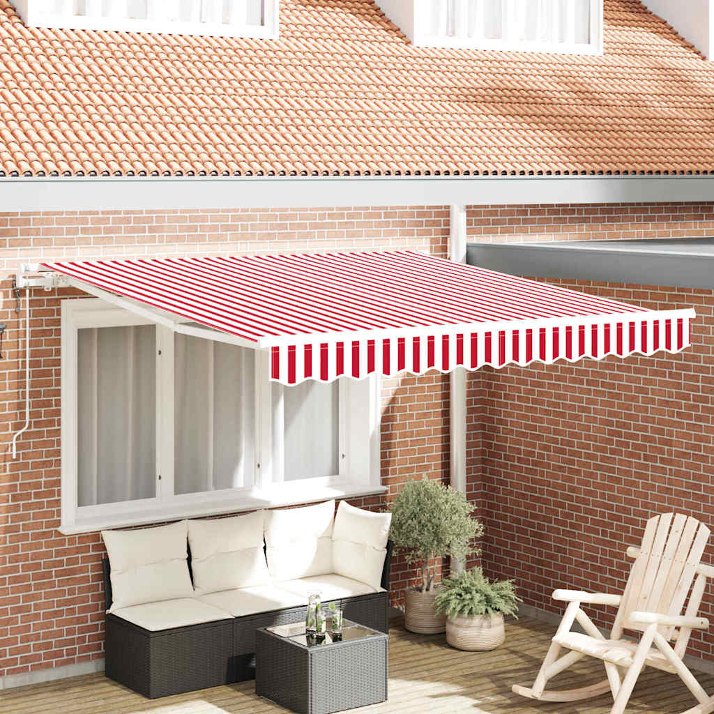 Tenda Retrattile Rosso e bianco 300 x 250 cm Tessuto