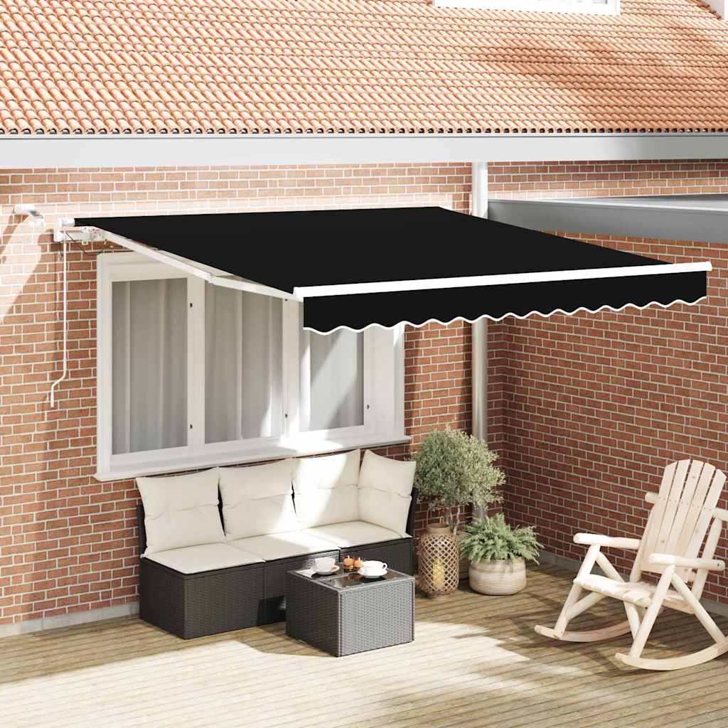 Tenda Retrattile Nero 300 x 250 cm Poliestere e Metallo