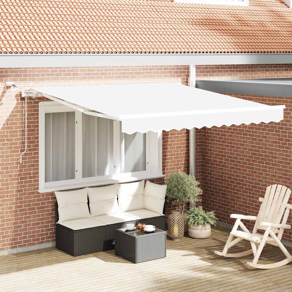 Tenda Retrattile Bianco 300 x 250 cm Poliestere e Metallo