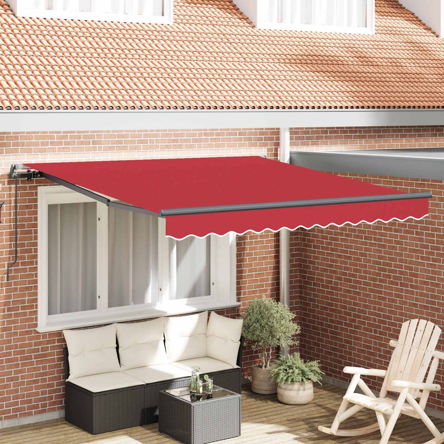 Tenda Retrattile Rosso 300 x 250 cm Poliestere e Acciaio