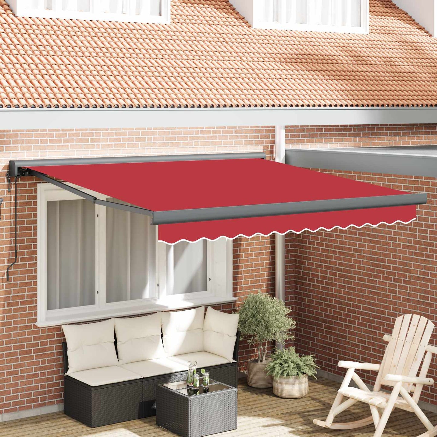 Tenda da Sole Rosso 300 x 250 x 165 cm Poliestere e Alluminio