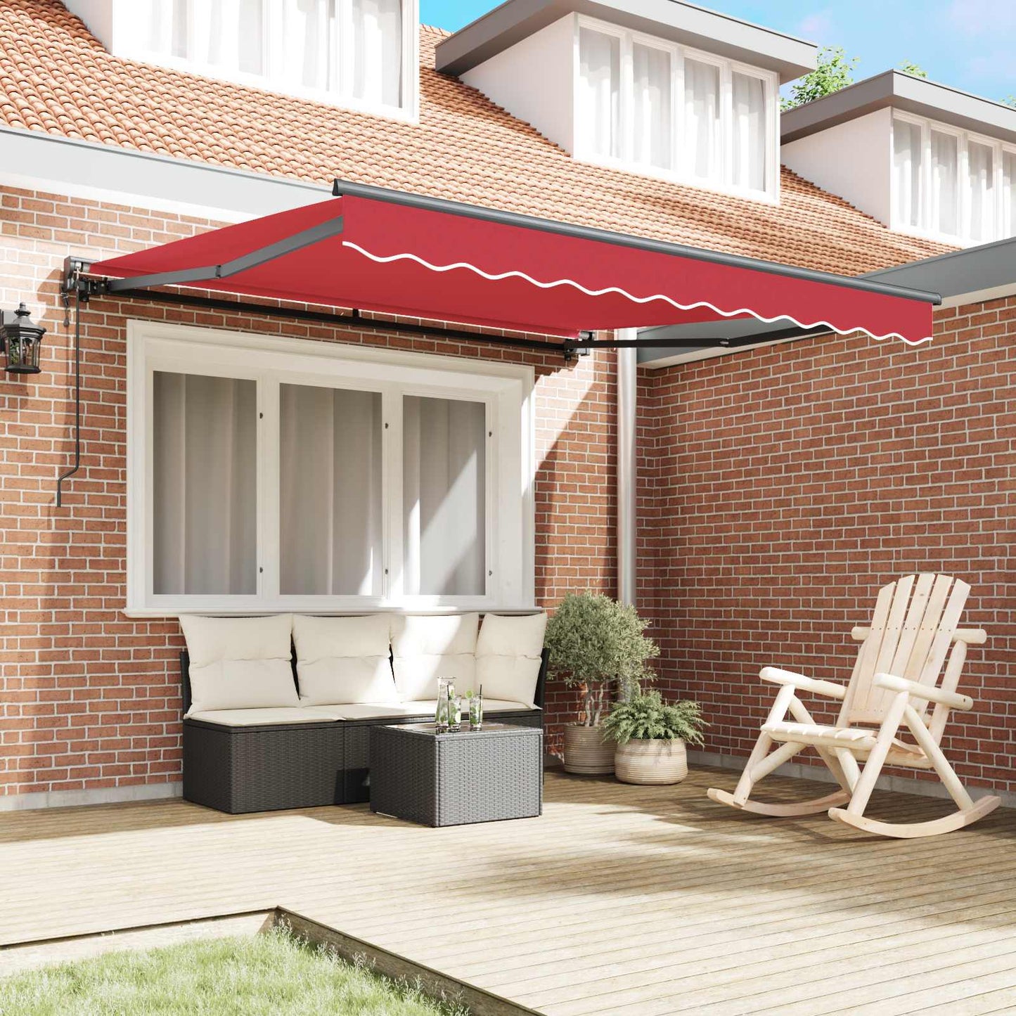 Tenda Retrattile Rosso 300 x 250 cm Alluminio e Tessuto