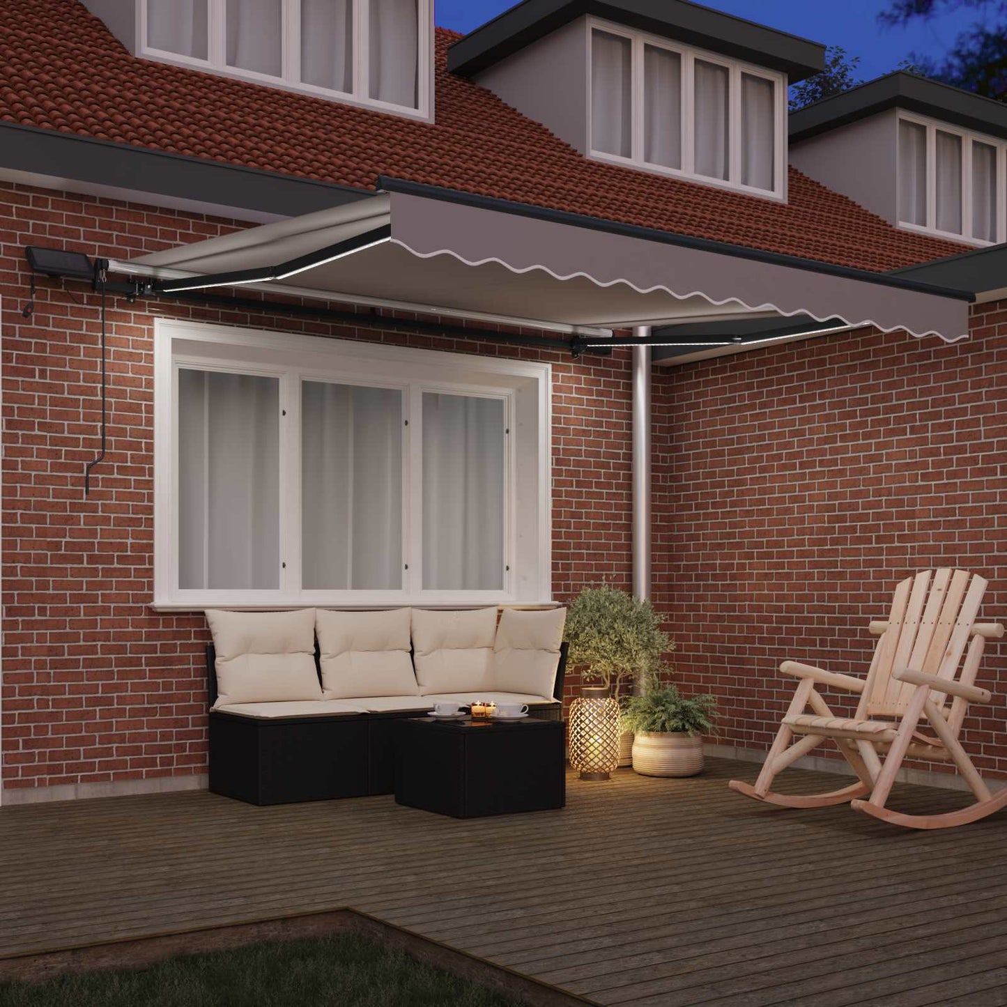 Tenda Retrattile Grigio chiaro 350 x 250 cm Tessuto
