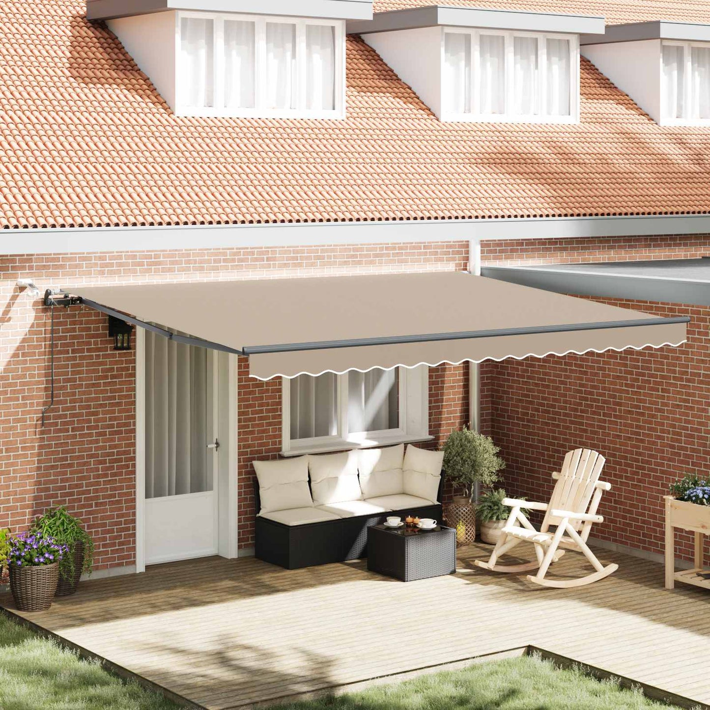 Tessuto per Tenda con Beige 450 Ã 300 cm Poliestere