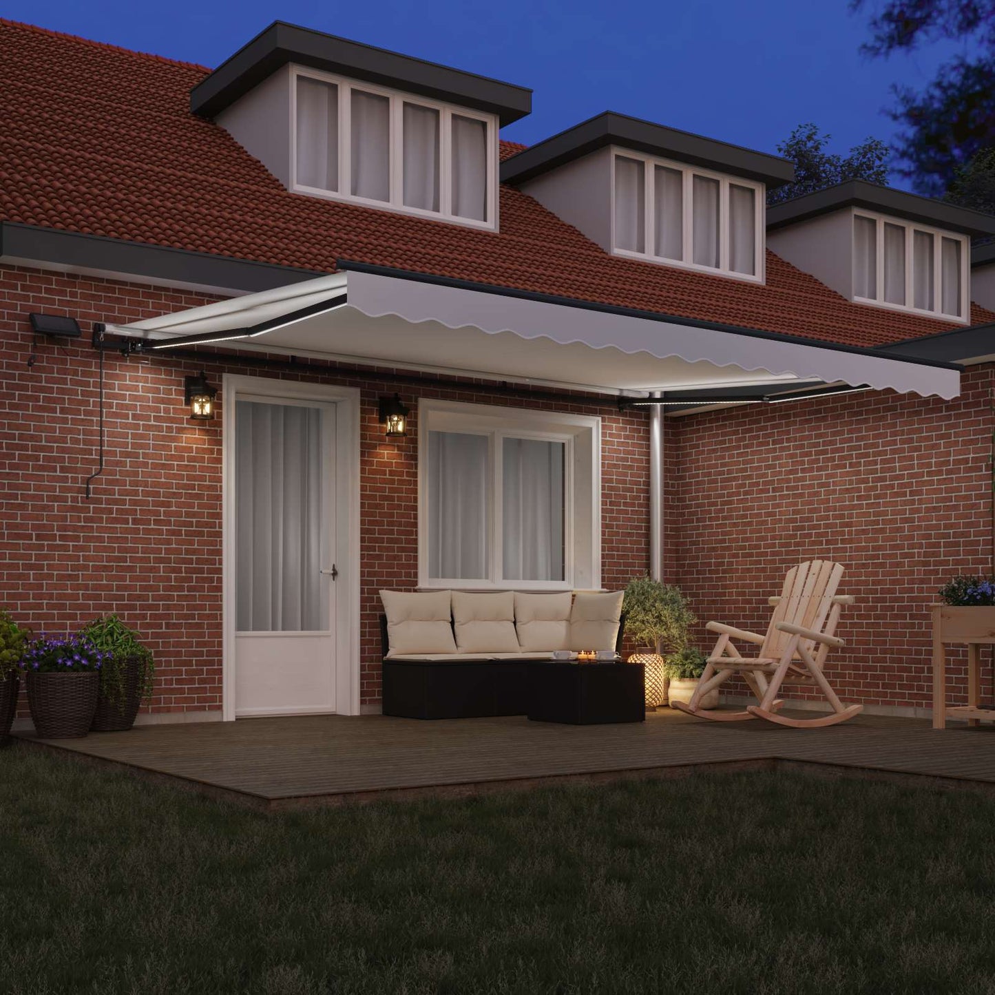 Tenda Retrattile Bianco 450 ×300 cm Tessuto