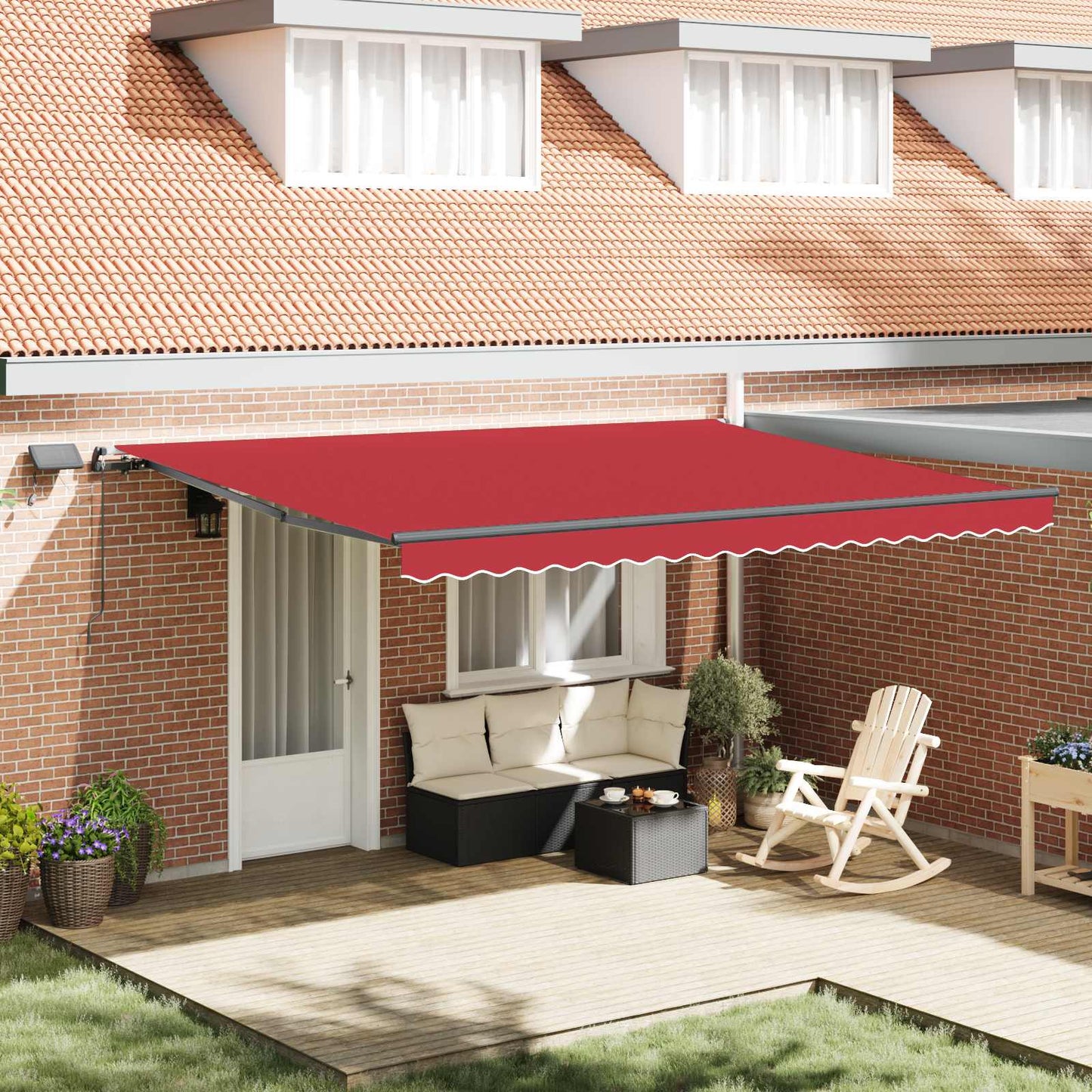 Tenda Retrattile Rosso 450 ×300 cm Tessuto