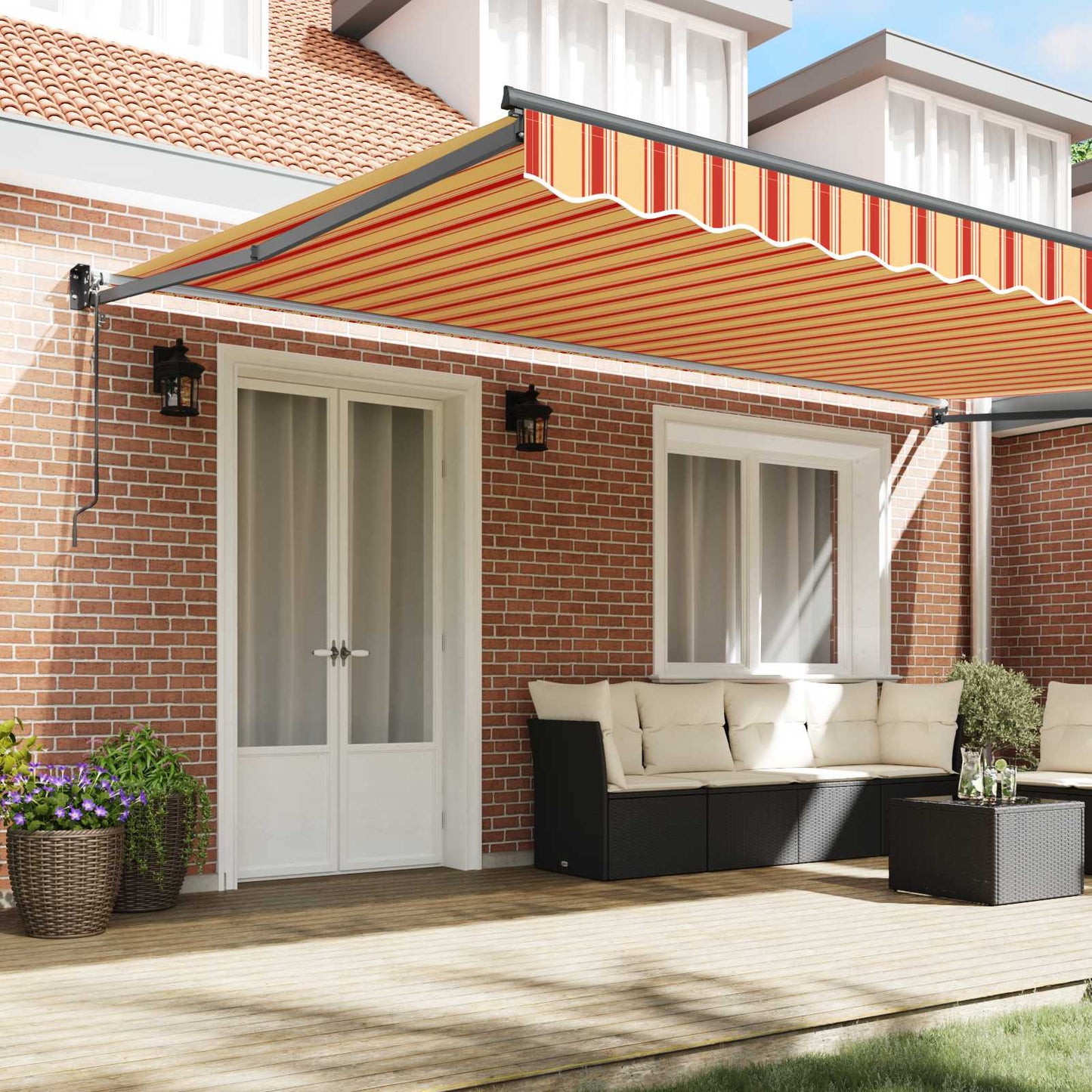 Tenda da Sole Crema 500 x 300 x 165 cm Poliestere e Metallo