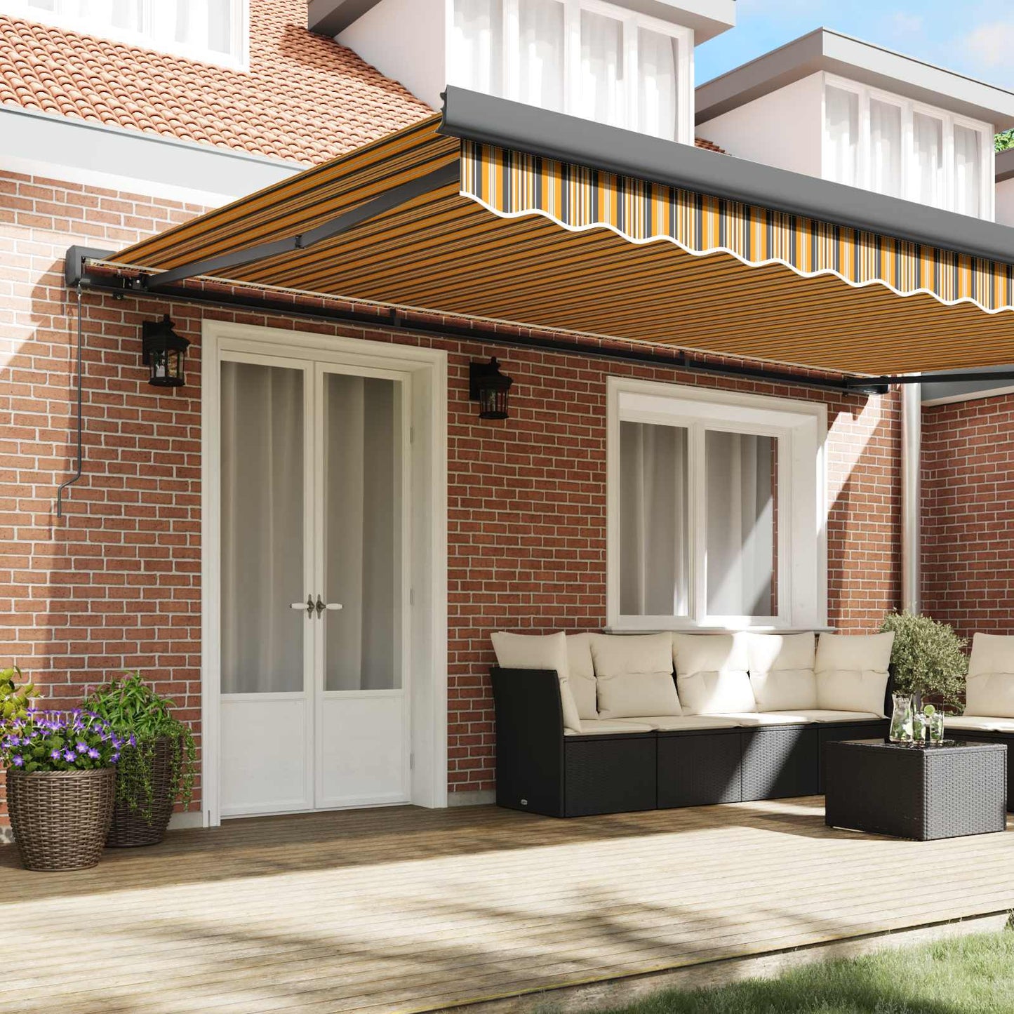 Tenda Retrattile Multicolore 500 × 300 cm Tessuto e Metallo