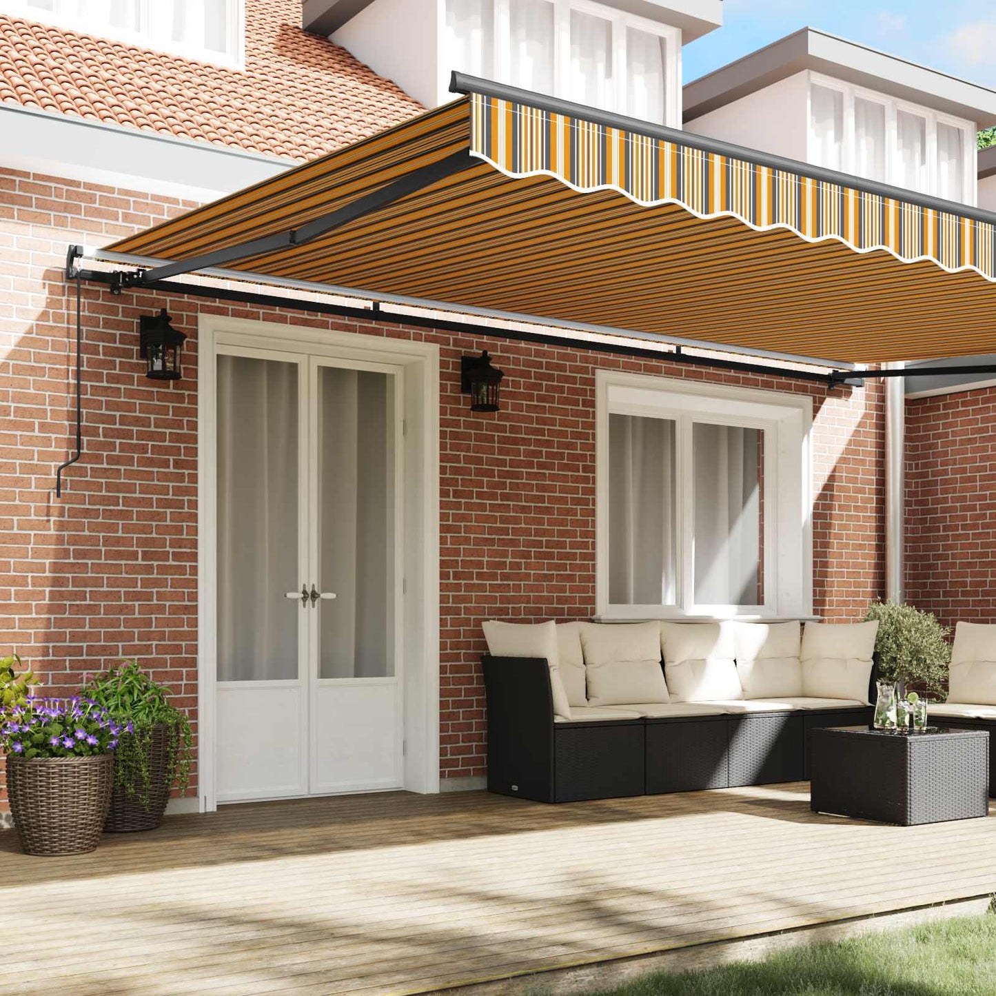 Tenda Retrattile Multicolore 500 × 350 cm Poliestere e Acciaio