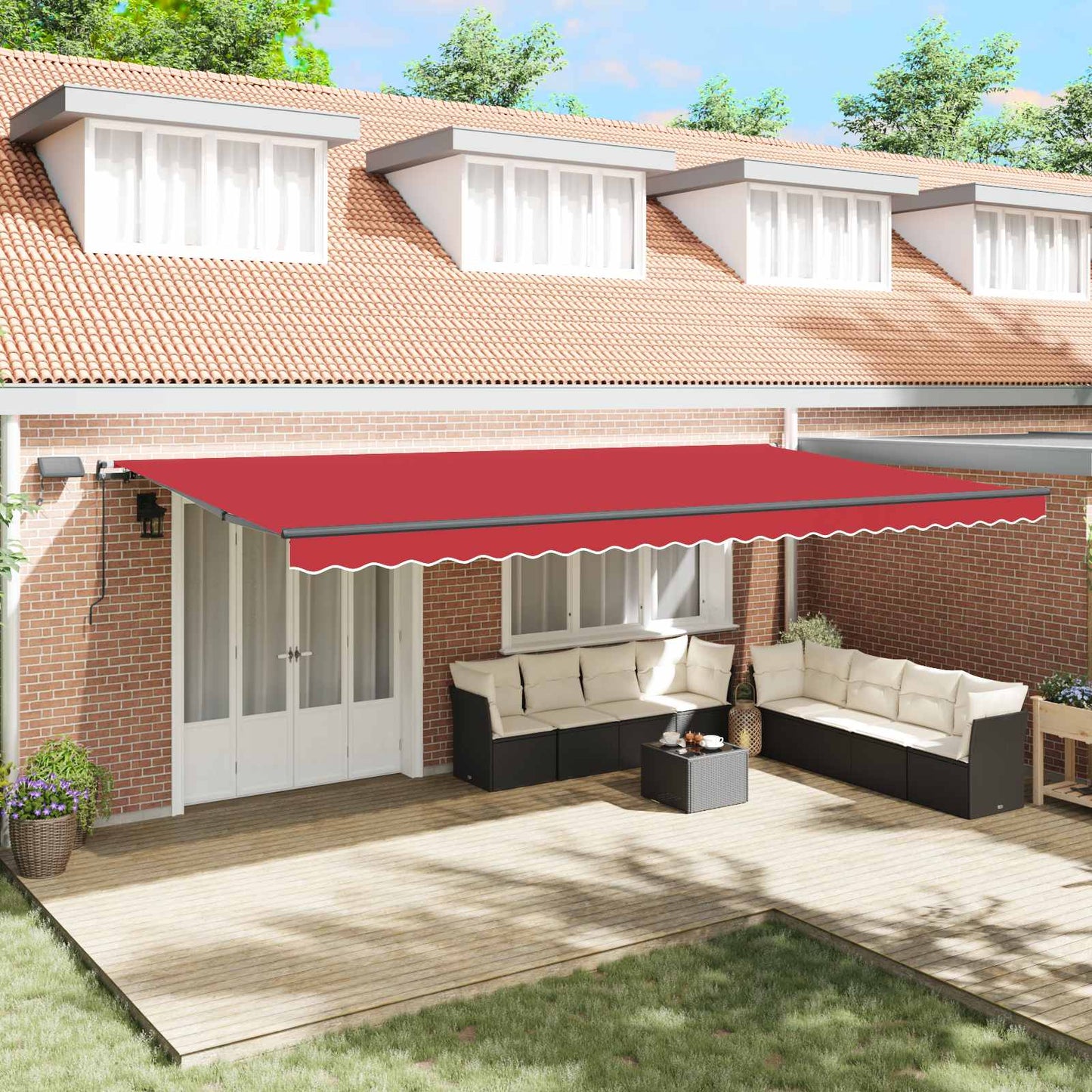 Tenda Retrattile Rosso 600 ×350 cm Tessuto