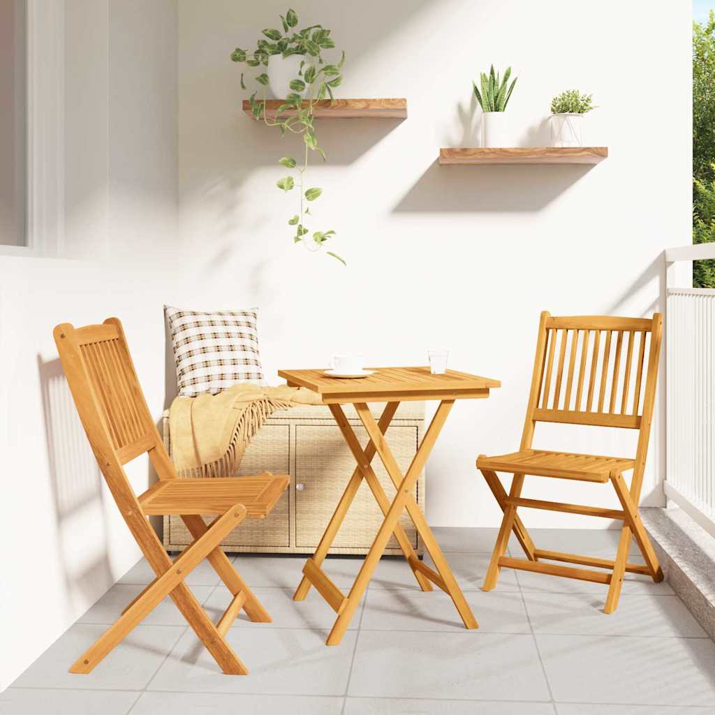 Set Bistro da Giardino 3 pcs Marrone Legno di Acacia Massello