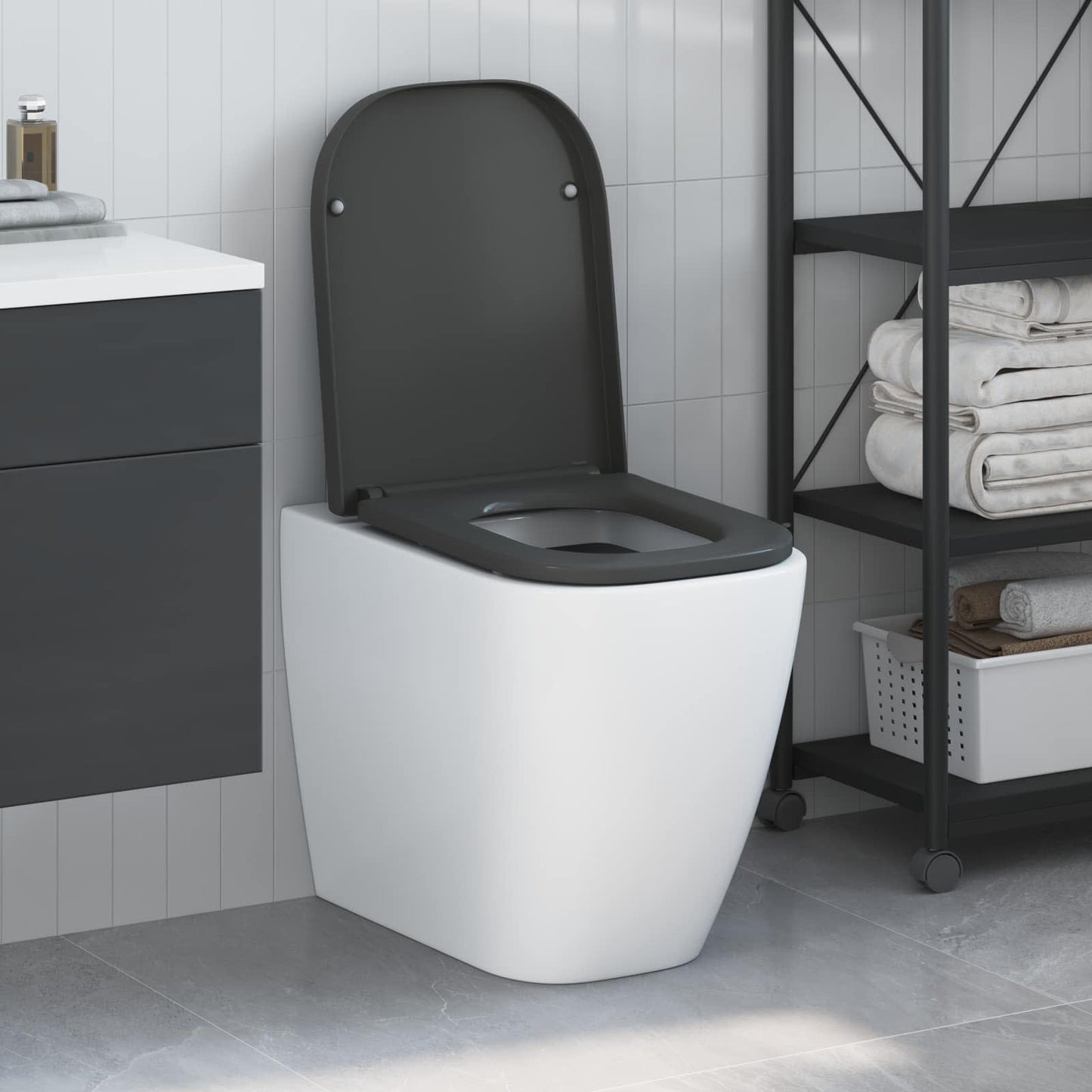 Sedile del WC Antracite 47,5 x 35 x 3,6 cm Duroplast
