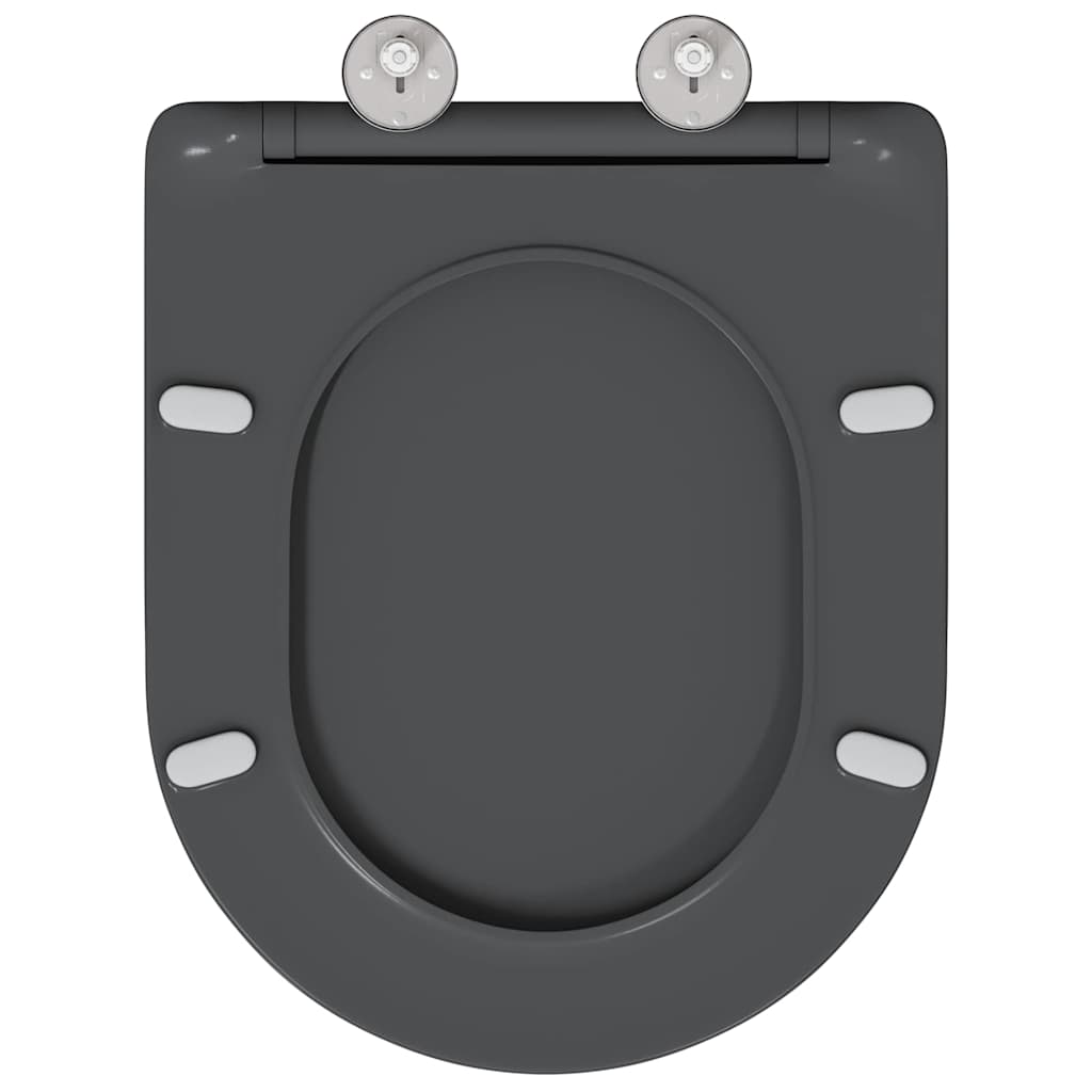 Sedile del WC Antracite 47 x 36 x 3,4 cm Duroplast