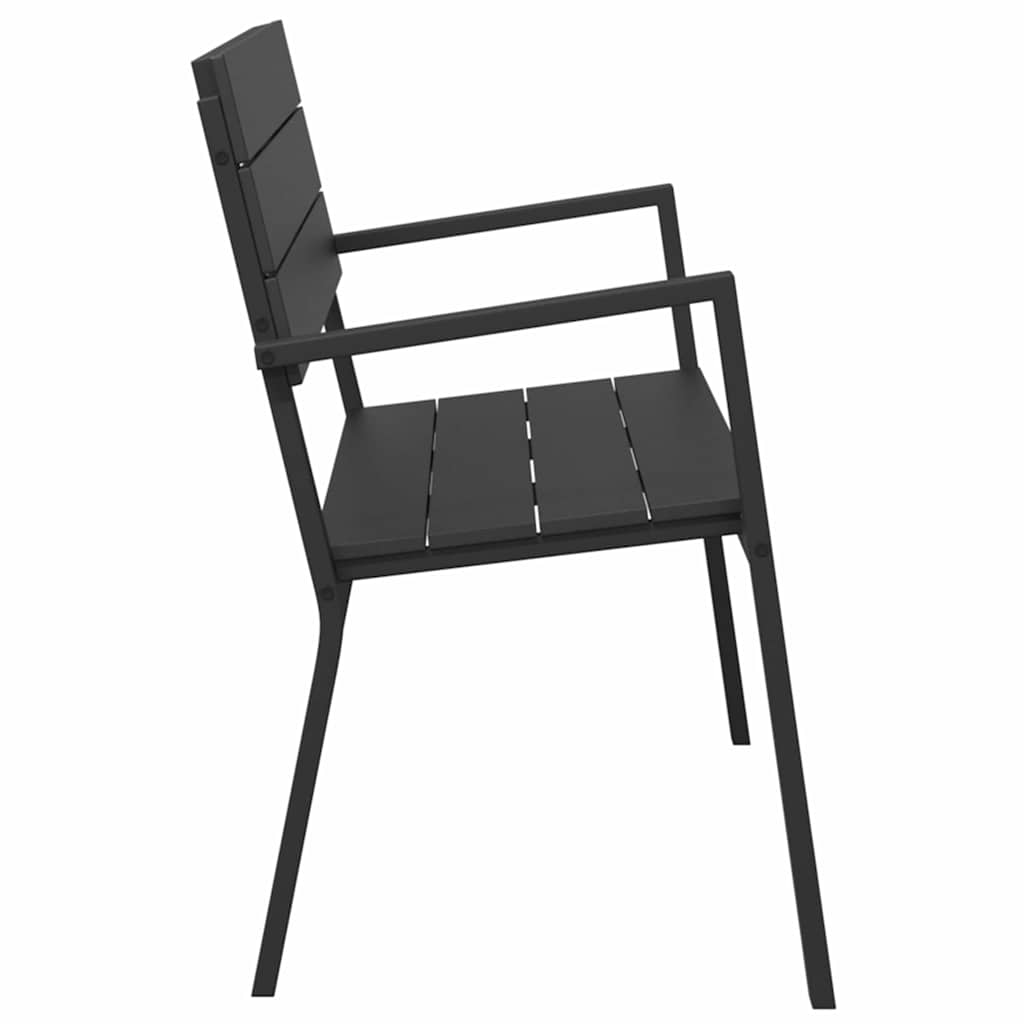 Panchina da giardino Nero 118 x 54 x 77cm Acciaio