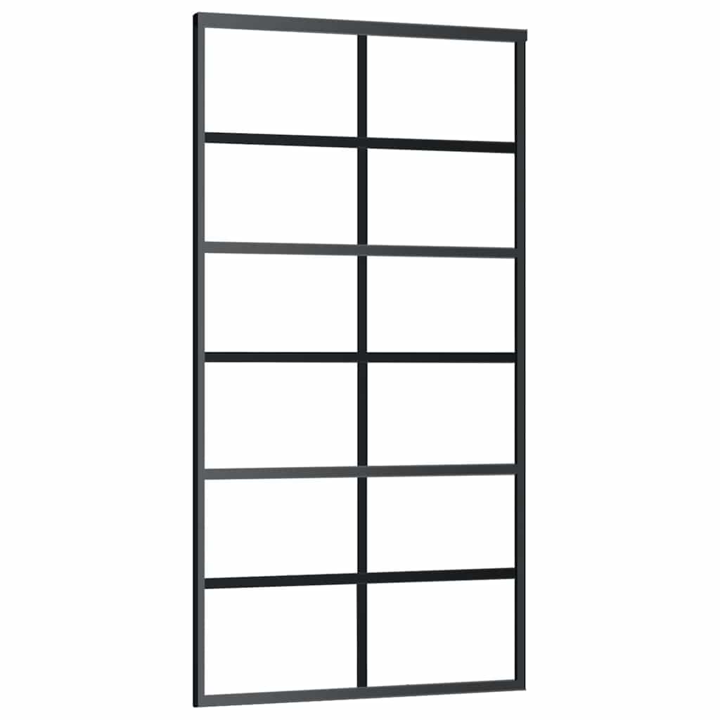 Porta Scorrevole con Ferramenta 102x205 cm Vetro ESG Alluminio