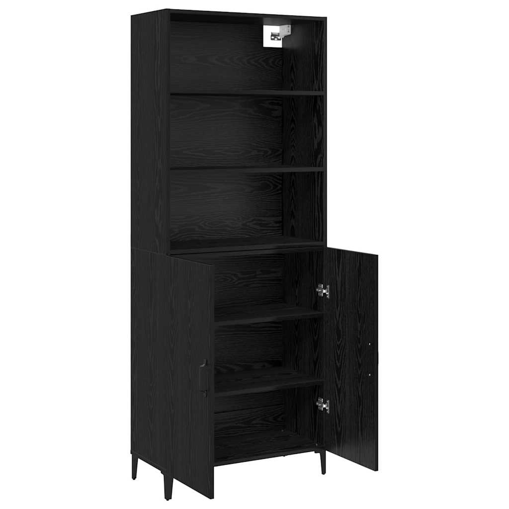 Credenza Rovere Nero 69,5 x 32,5 x 180 cm Legno multistrato
