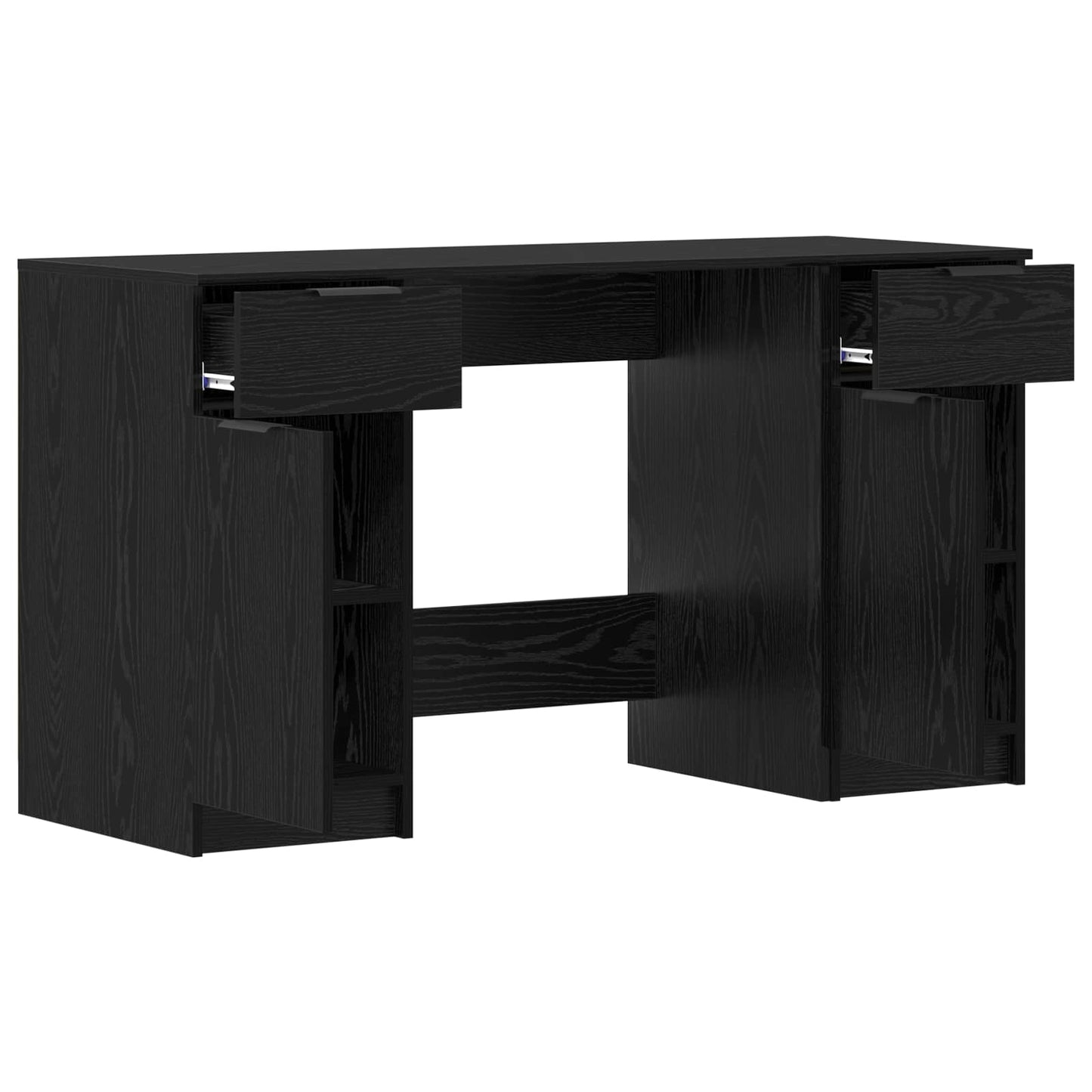 Scrivania Rovere Nero 133 x 50 x 75 cm Legno multistrato