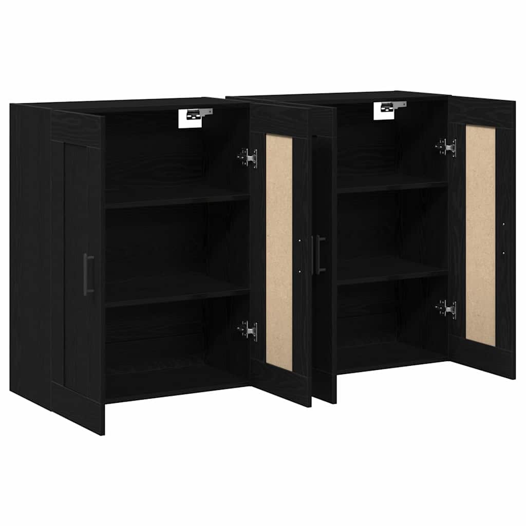 Mobile a muro 2 pcs Rovere Nero 69,5 x 34 x 90 cm