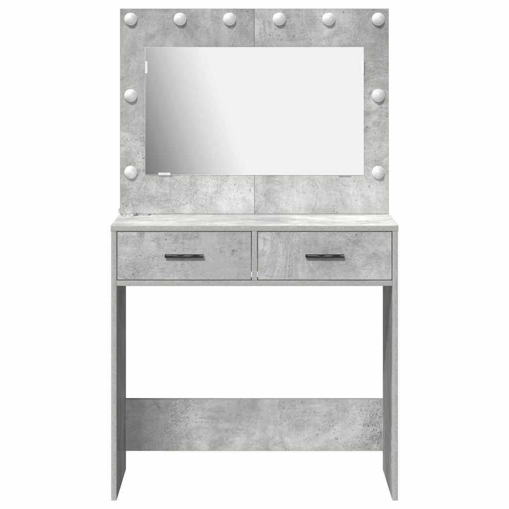 Tavolo da Trucco con cassetto Grigio cemento 78,5 x 41 x 135 cm