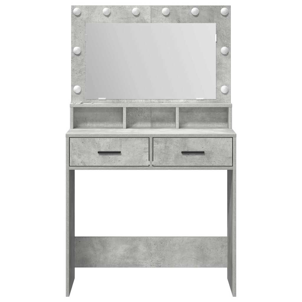Tavolo da Trucco con cassetto Grigio cemento 79 x 41 x 135 cm
