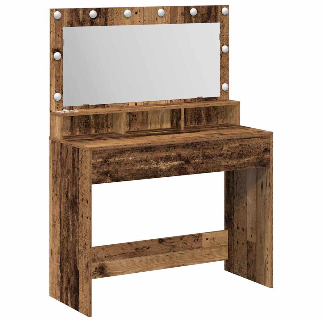 Tavolo da Trucco con specchio Legno vecchio 100 x 41 x 135 cm