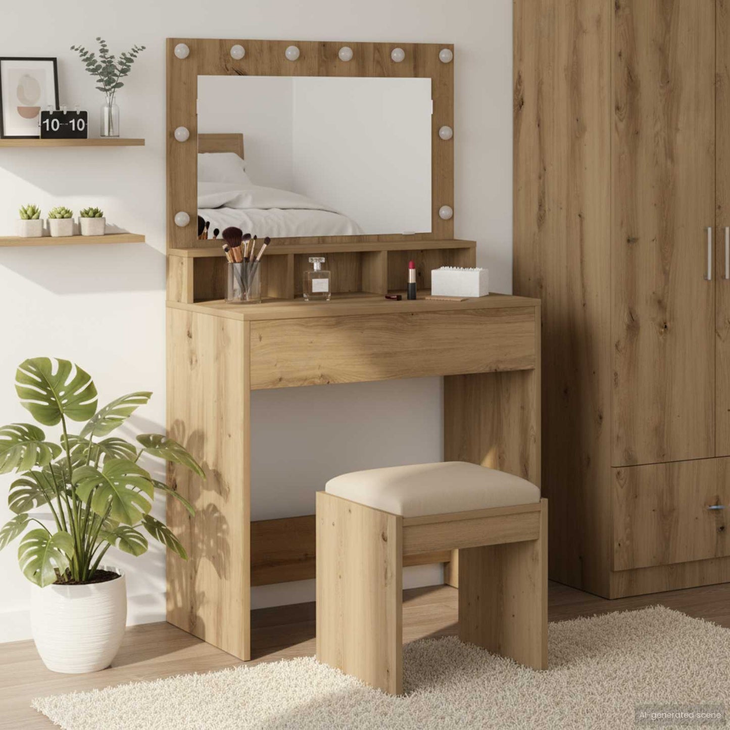 Tavolo da Trucco Rovere artigianale 75,5 x 41 x 135 cm