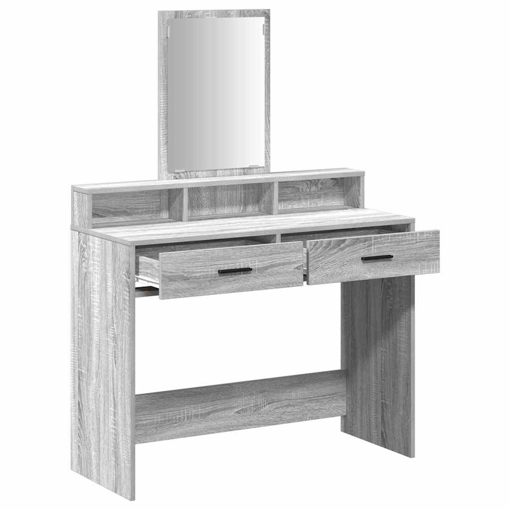 Tavolo da Trucco con cassetto Grigio Sonoma 100 x 41 x 140 cm
