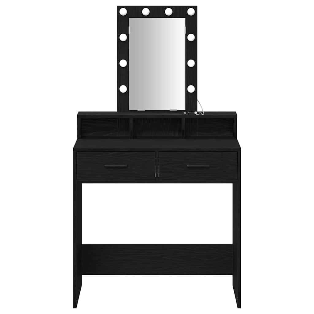 Tavolo da Trucco Nero 79 x 41 x 140 cm Legno multistrato