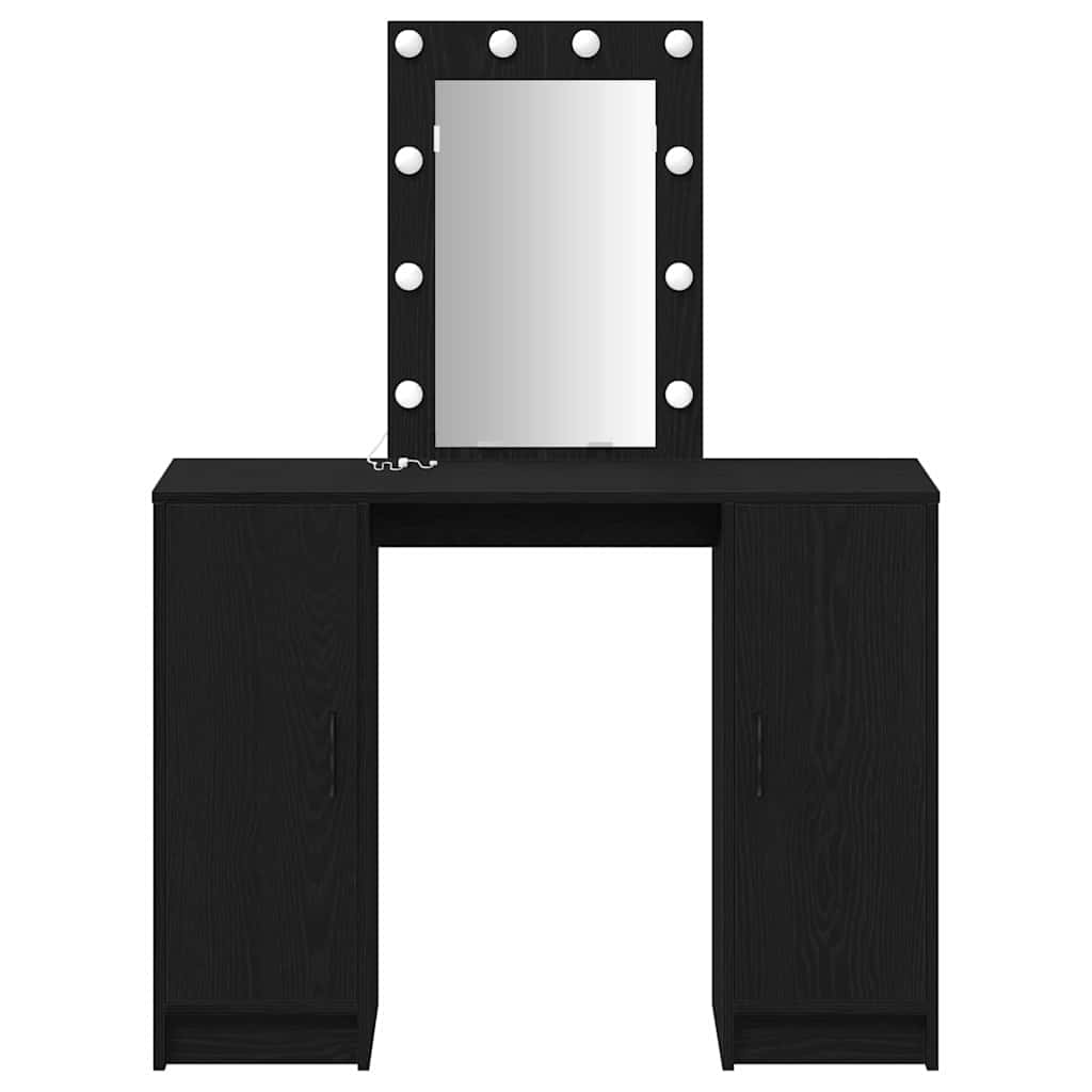 Tavolo da Trucco Nero 102 x 33 x 135 cm Legno multistrato