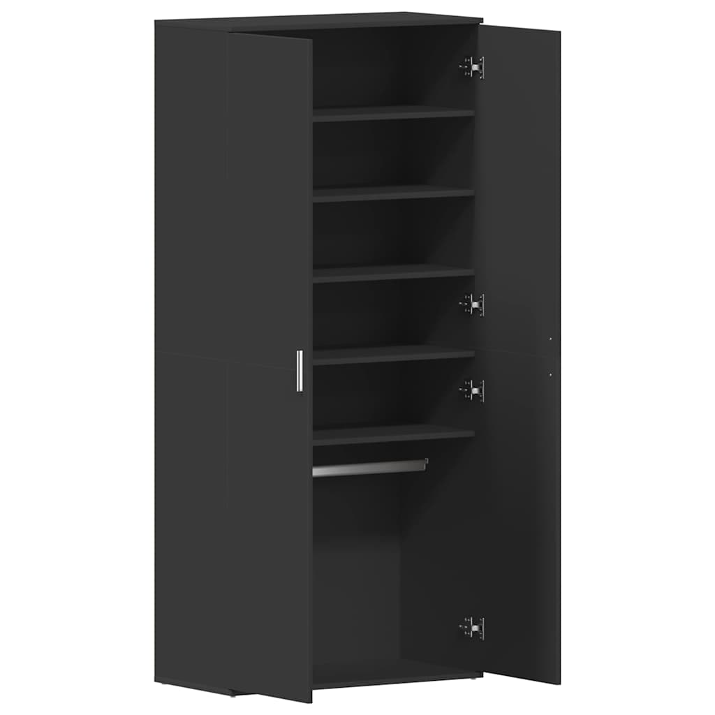 Mobile per scarpe Nero 80 x 39 x 178 cm Legno multistrato